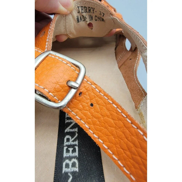 Bernie Mev Women's Orange Sandal Size 37EU / 6.5 US Slip-On Flats - Picture 13 of 14